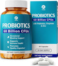 1 Body 60 Billion Probiotics for Men &amp Women Gut Health for Men &amp Women with Prebiotics Digestive Enzymes Zinc &amp L-Glutamin Non-GMO 60 Vegan Digestive Probiotic Capsules