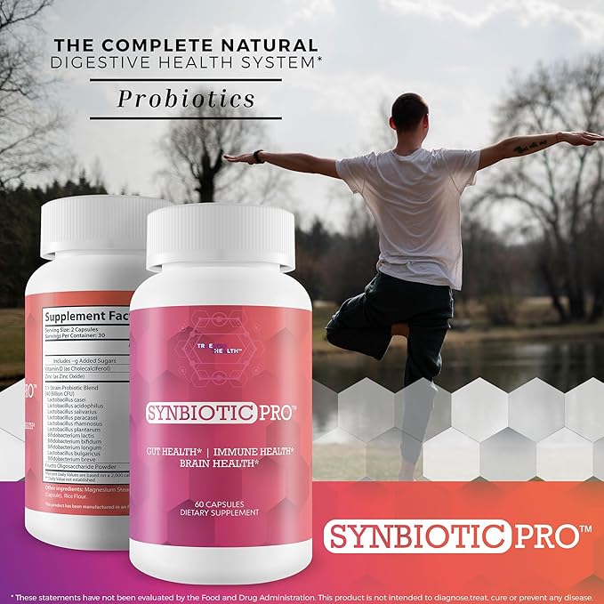 Synbiotic Pro - Our Best Daily Synbiotic Probiotics &amp Prebiotic - Gut Health - GI Synbiotics Probiotics - Pro Synbiotic Probiotic Plus Prebiotic &amp Immune Support Vitamins - Synbiotics for Wome