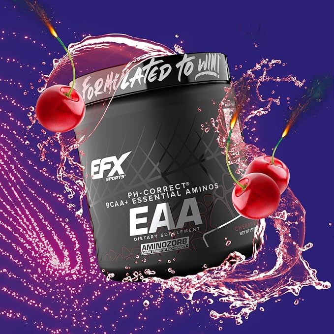 EFX Sports Training Ground EAA | Essential Amino Acids Supplement | Energy &amp Protein Synthesis | Pre Intra or Post Workout | 30 Servings (Cherry Bomb)
