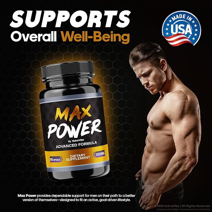 (3 Pack) Max Power Capsules – MaxPower Powerful Formula with Natural Ingredients for Stamina Energy &amp Daily Performance | Easy-to-Swallow Pills Official Reviews 90 Day Supply (180 Capsules)