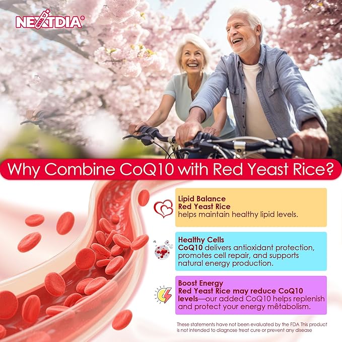 Red Yeast Rice Gummies 600mg &amp CoQ10 200mg for Adult 12-in-1 High Absorption Coenzyme Q10 Supplement Plus Omega 3 PQQ Astaxanthin Methyl B12 Support Brain Energy Immunity Antioxidant 60Ct