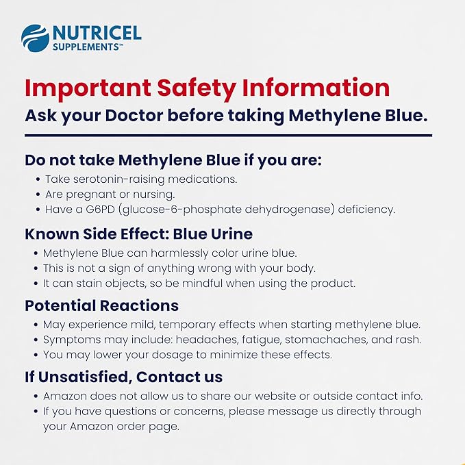 Nutricel Supplements Blue Remove - USP Grade Methylene Blue 60 Capsules with Micronized Zeolite Nattokinase (Non-GMO) Turmeric Bromelain and NAC - Trusted Made in America
