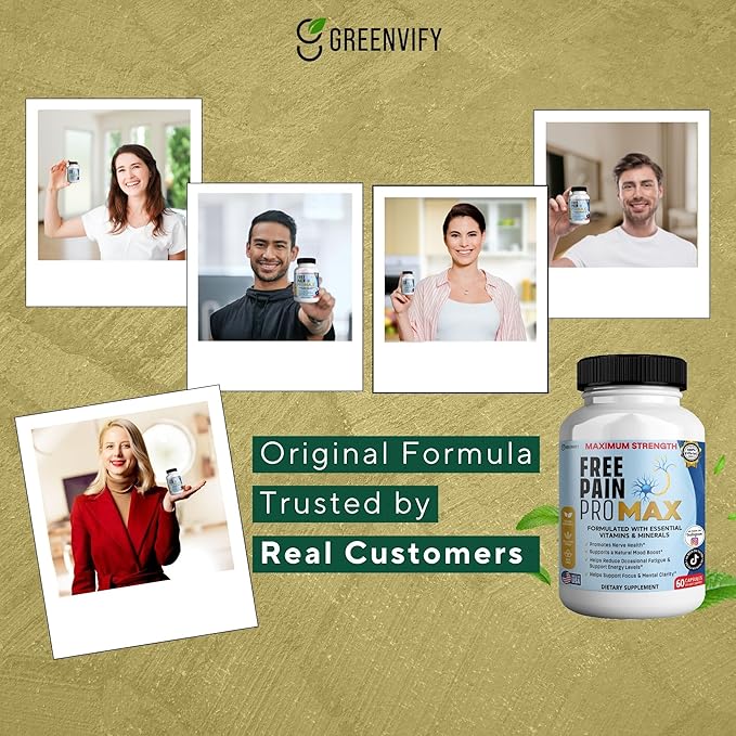 Free Pain ProMax Maximum Strength 60 Capsules Nerve Health Support with Vitamins &amp Minerals 30 Day Supply (2)