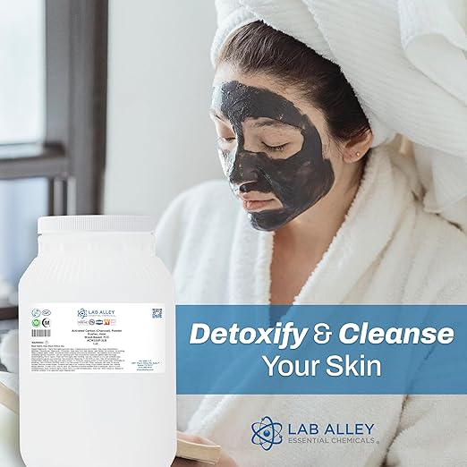 Lab Alley Activated Charcoal Powder Food Grade Kosher Certified Halal Wood Based Ideal for Water &amp Air Filtration Detoxifying Skincare Products and Odor Control (10 Pounds)