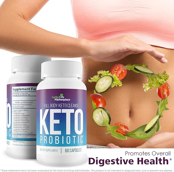 Keto Probiotic - 40 Billion Cfu - Promote Digestive Health Immune Health &amp Gut Health - Keto Friendly Probiotic - Full Body Keto Cleanse Aid - Reduced Bloating - Keto Probiotics for Men &amp Wo