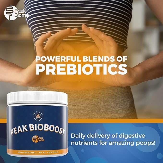 Peak BioBoost Prebiotic Fiber Supplement for Colon Cleanse - Flavorless Digestive Nutritional Supplements - Easy to Dissolve - No Gluten Soy or Dairy - 3-Month Supply - 90 Servings