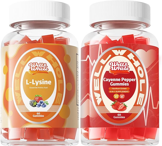 Well&ampWhole L-Lysine Gummies 1000mg and Cayenne Pepper Extract Gummies