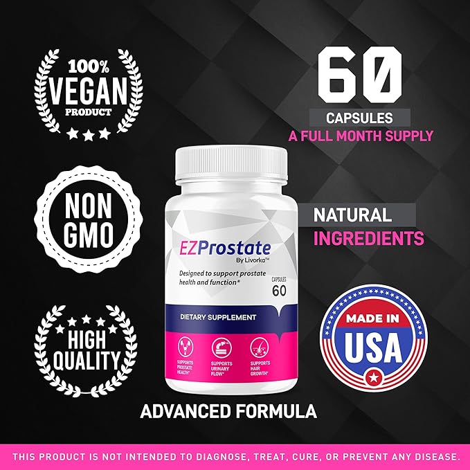 (2 Pack) EZ Prostate Supplement EZ Prostate Capsules EZ Prostate Pills EZ Prostate EZ Prostate Pills for Men EZprostate Supplement for Men EZ Prostate Advanced Formula 120 Capsules for 2 Months