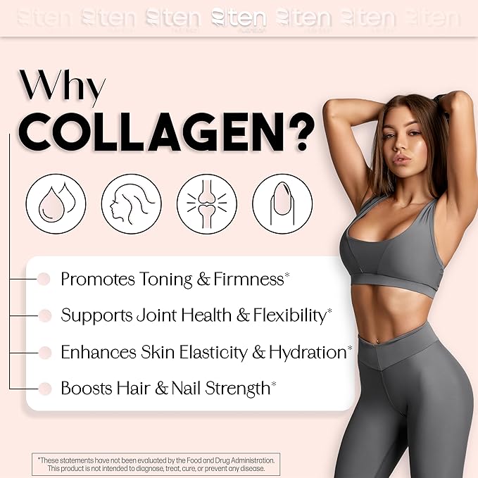 New - Creatine + Collagen for Women – Supports Lean Muscle Growth &amp Development Booty Gain Energy &amp Recovery – 5g Creatine Monohydrate Plus 5000mg Collagen Peptides Combo – Unflavored 30 Se