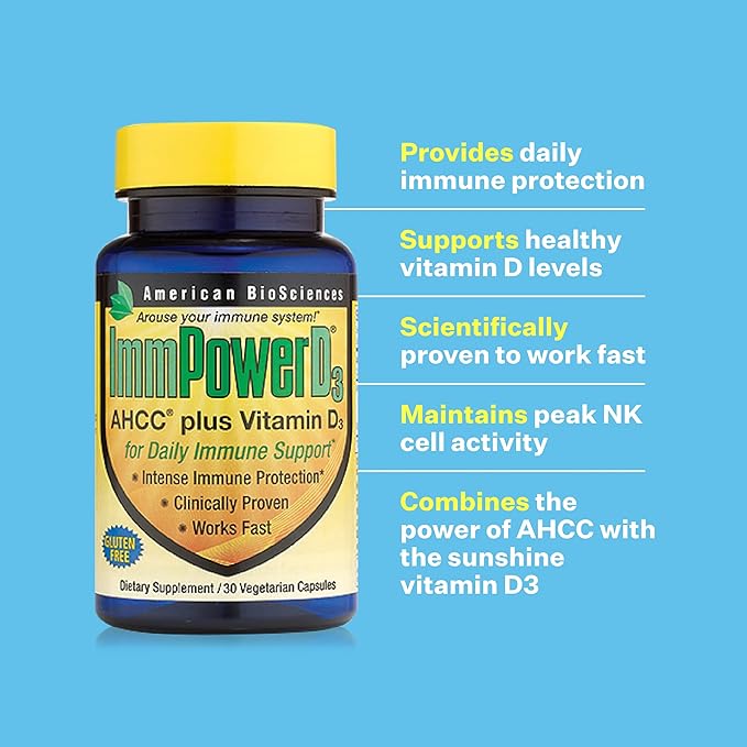 American BioSciences ImmpowerD3 AHCC + Vitamin D3 30 Count