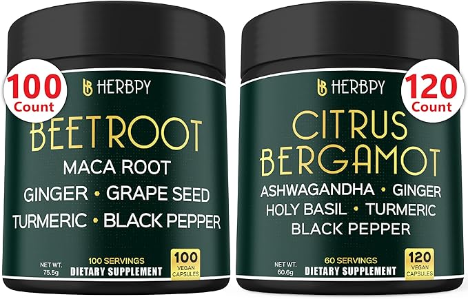 Herbpy Bundle 6in1 Beet Root Capsules &amp 6in1 Citrus Bergamot Supplement