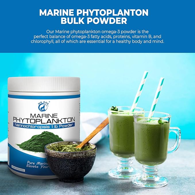 Marine Super Greens Powder for Dogs &amp Humans – Pure Phytoplankton Omega-3 EPA Antioxidants Protein Vitamins &amp Minerals – Skin Coat Vitality &amp Immune Support – 1 lb Bulk