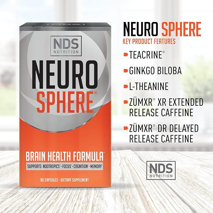 Nutrition Neuro Sphere - Brain Health Formula - Nootropic Increase Focus and Energy Enhance Concentration Antioxidant and Immunity Support - 90 Capsules