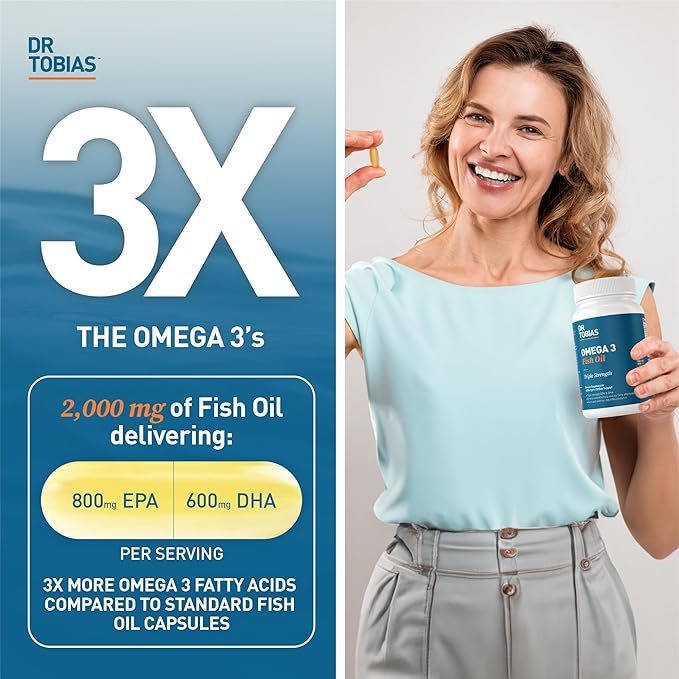 Dr. Tobias Omega 3 Fish Oil &amp Blood Pressure Support Supplements for Heart Brain Immune Circulatory Health with Vitamin C B6 B12 Niacin Folate &amp Herbs