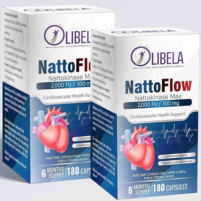 Nattokinase Supplement 2000FU 180 Vegan Capsules | Fermented Enzyme Supplement for Circulation &amp Cardiovascular Wellness | Non-GMO Plant-Based 6 Month Supply Supplements (2)
