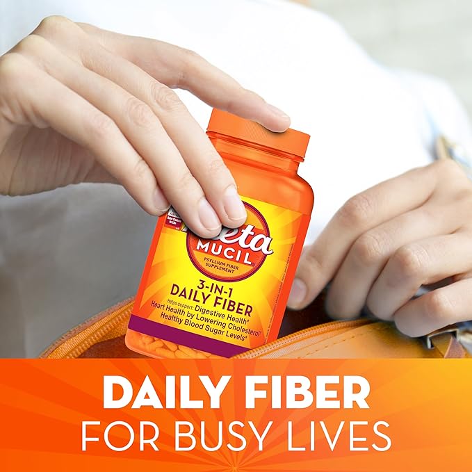 Metamucil Psyllium Husk GLP-1 Friendly Fiber Capsules 160 Capsules 3-in-1 Fiber Supplement Daily Psyllium Husk Fiber Capsules Help Support Digestive Health by Promoting Regularity* Help Supplemen