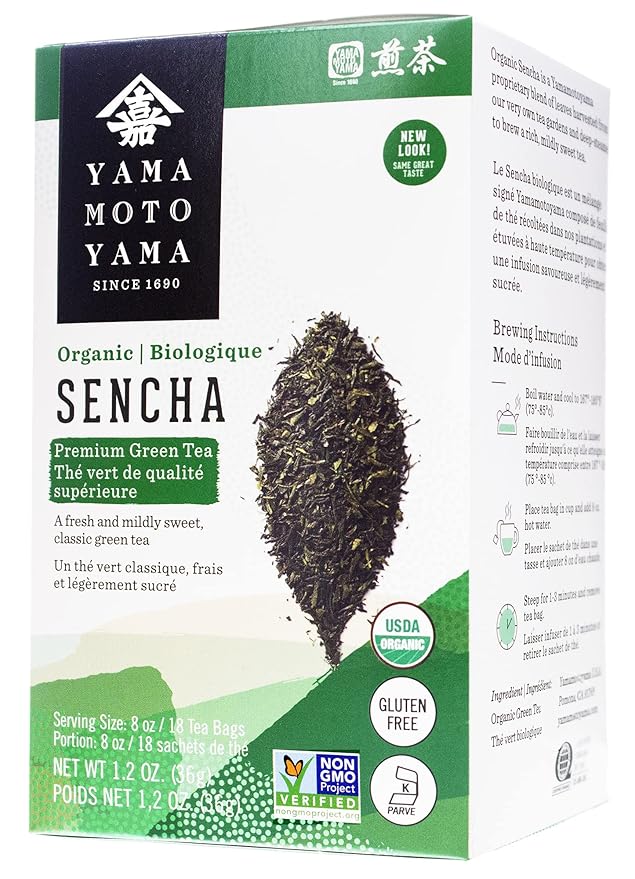 Yamamotoyama Organic Sencha Green Tea Bag 18 ct (Pack of 6)