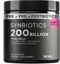 Toniiq Prebiotics and Probiotics – 200B CFU Synbiotic with Postbiotics IMMUSE® &amp ButyraGen® – 30 Strains for Gut &amp Digestive Health – Shelf-Stable – Third-Party Tested – 60 Capsules