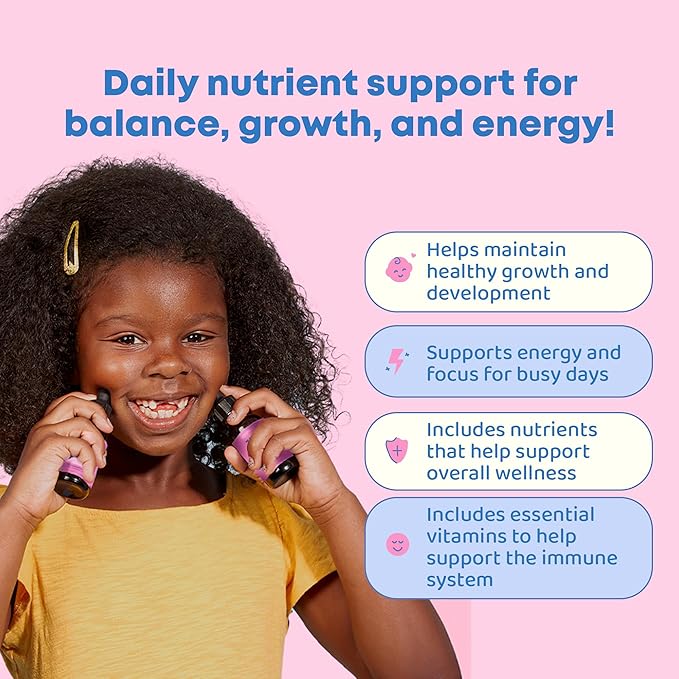 JoySpring ZincBerry - Kids Zinc &amp Vitamin Supplement (2 fl oz) Immune Support Drops with Elderberry Flavor for Kids 3-16+ Years (Pack of 2)