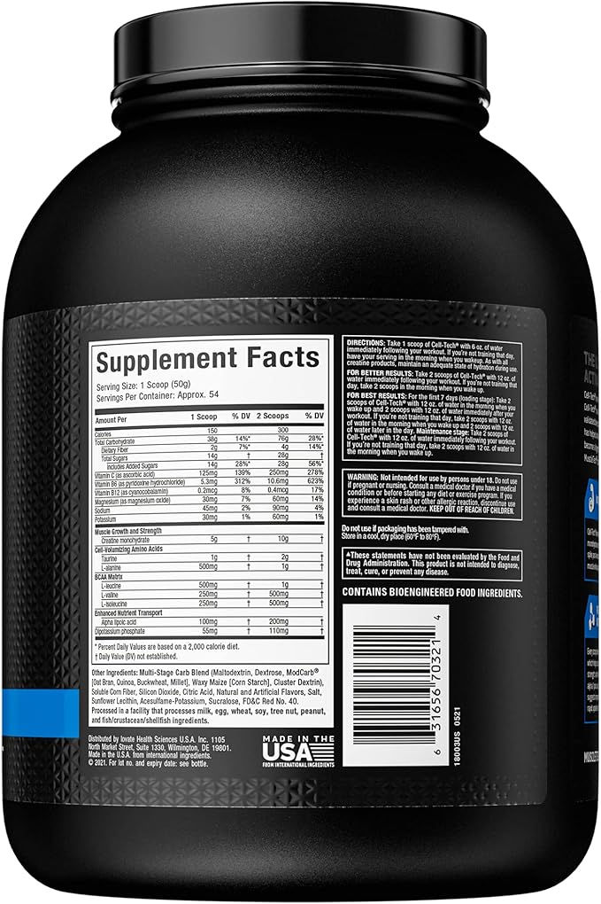 MuscleTech Cell-Tech Creatine Powder &amp Clear Muscle HMB Supplements Muscle Builder &amp Recovery Drink for Men &amp Women 6 lbs Powder &amp 42 Softgels