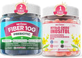 Nextdia Fiber Gummies for Adults Sugar Free 10g Prebiotic Fiber Supplement + Myo-Inositol &amp D-Chiro Inositol Gummies Supplement