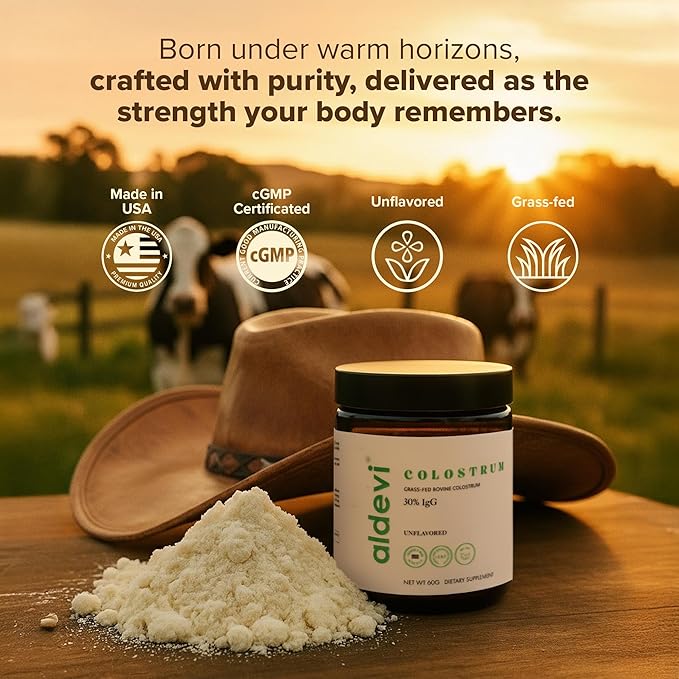 Bovine Colostrum Powder Grass-Fed &amp Pasture-Raised Made in USA cGMP High IgG Unflavored Mixes Easily Gut &amp Immune Support Third-Party Tested 2 Pack 30 Servings Each