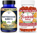 Lunakai USA Made Nattokinase 8000 FU Capsules + CoQ10 200mg Gummies Bundle – Non-GMO – 60ct Each