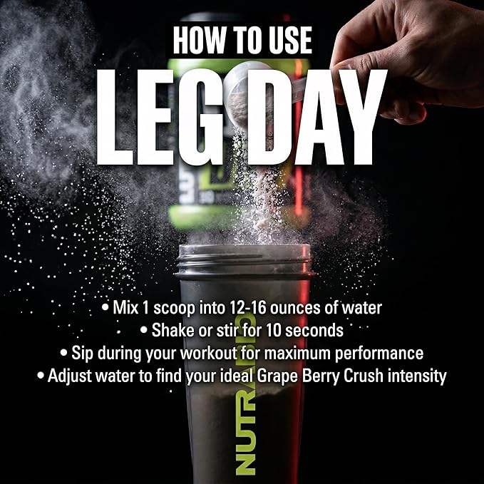 NutraBio Leg Day Intra Workout Powder – Advanced Carb Supplement with Cluster Dextrin &amp Electrolytes – Carb Powder with EAAs/BCAAs – Cyclic Dextrin for Performance – Grape Berry 20 Servings
