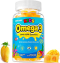 Organic Kid’s Omega-3 Gummies: Chewable Fish Oil Alternative Vegan Omega 3 Fatty Acid Supplement with DHA EPA Vitamin D3 B12 Calcium Magnesium - Focus Immune Health Support for Kids(60count)