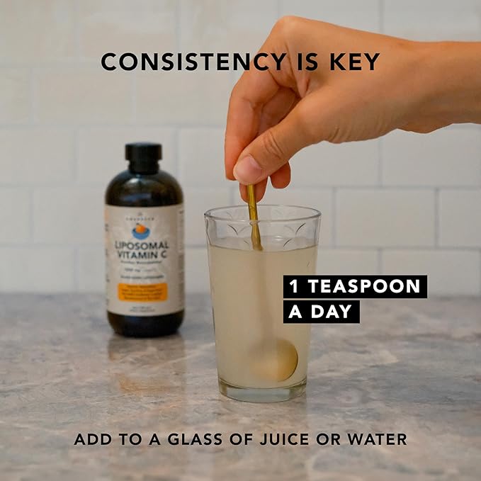 AMANDEAN Liposomal Vitamin C 1000mg. Liquid VIT C Supplement. Immune Support Skin Health Collagen Production. Fast Absorbing Antioxidant Delivery. Quali-C Soy-Free Vegan Non-GMO.