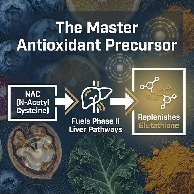 Rooted NAC Supplement 500mg | N-Acetyl L-Cysteine Capsules for Lung Health and Immune Support | Antioxidant Defense Glutathione Support Liver Detox Cellular Protection | 60 Count