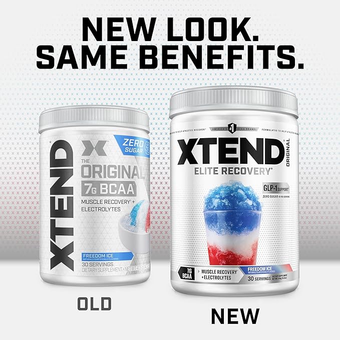 Xtend Original BCAA Powder 7g BCAAs and 2.5g L-Glutamine for Muscle Recovery Hydration and Lean Muscle Sugar Free Intra and Post Workout Drink with Electrolytes Freedom Ice 30 Servings