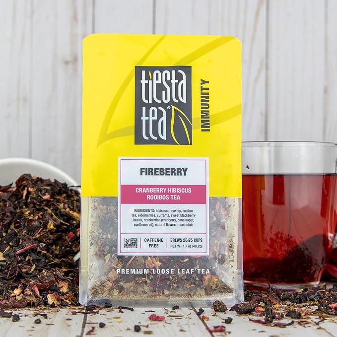 Tiesta Tea - Loose Leaf Fruity Tea Gift Box Medium Caffeinated Assorted Blends 3 Pouches for Hot &amp Iced Tea Variety Pack Fruity Paradise Blueberry Wild Child &amp Fireberry
