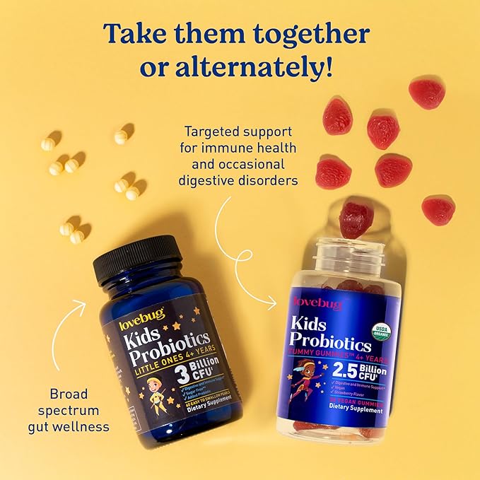 Lovebug Multi-Strain Probiotic Pearls and Soil-Based Probiotic Gummy Bundle