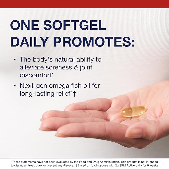 Metagenics SPM Active One Daily Supplement - Next Generation Omega Fish Oil with Pro Resolving Mediators for Joint Soreness &amp Soothing Relief* - Sustainably Sourced - Gluten-Free - 60 Softgels
