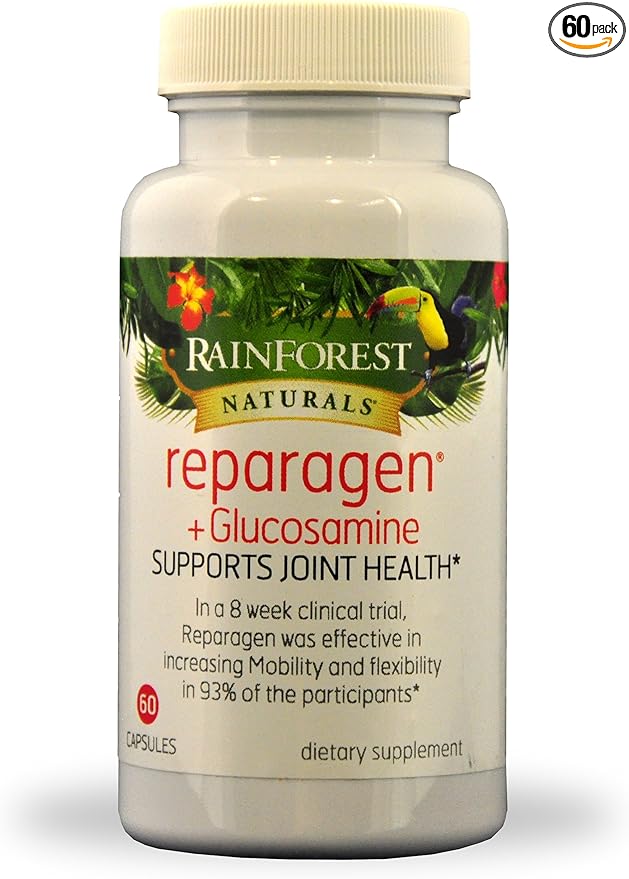 Reparagen Plus Glucosamine (60 Capsules) Clinically Proven Fast Acting All Natural Joint Health Supplement Better Than Glucosamine Alone