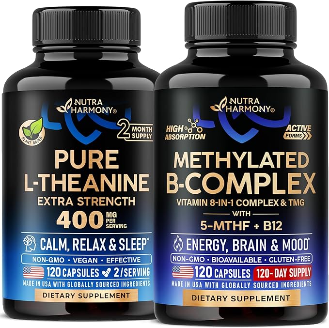 NUTRAHARMONY L-Theanine &amp Vitamin B Complex Methylated Capsules