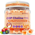 Citicoline 1000mg &amp Phosphatidylserine 300mg Supplements CDP Choline Gummies Brain Supplement for Memory and Focus w/ Lion's Mane Mushroom Omega-3 Methylfolate B6 &amp B12 Non-GMOSugar Free