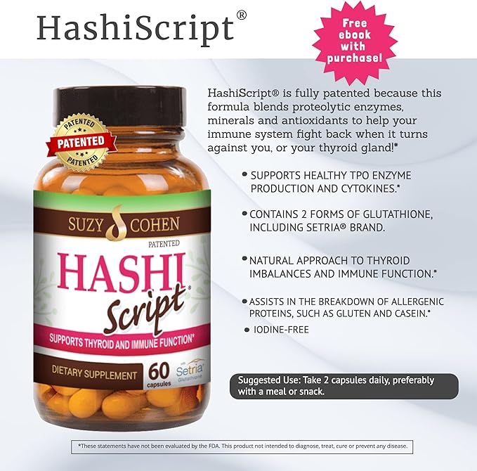 Script Essentials HashiScript Thyroid and Immune Support Formula with Catalase and Glutathione - by Suzy Cohen