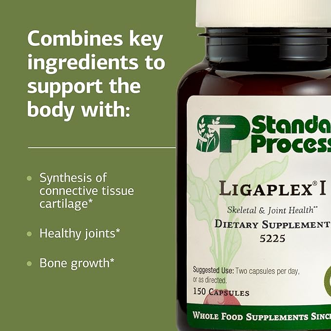 Standard Process Ligaplex I - Joint Support Supplement for Ligament &amp Cartilage Health - Bone Strength Support - Non-Soy Gluten-Free &amp Non-Dairy - 150 Capsules