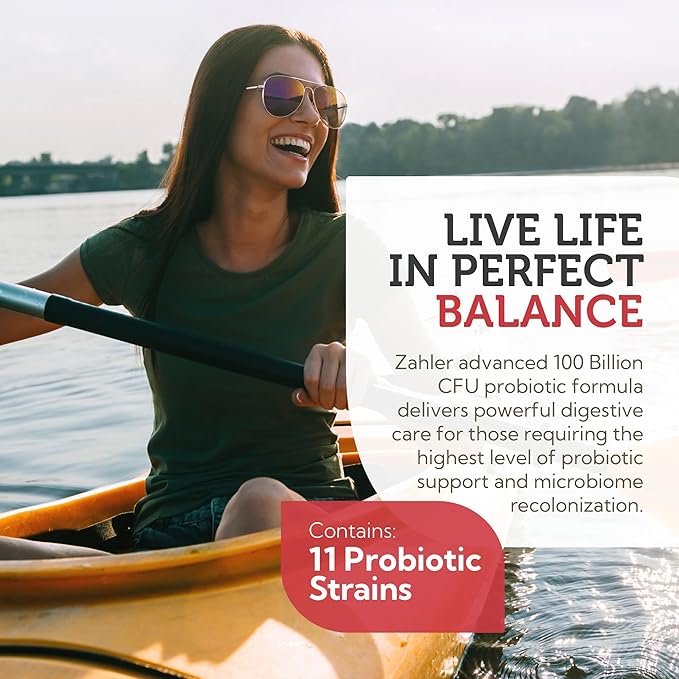 Zahler BioDophilus100-100 Billion Probiotic - 100 Billion CFU 11-Strain Gut Health Probiotic Supplement - Prebiotics/Probiotics for Digestive Health Probiotics for Women and Men. (30 Ct)
