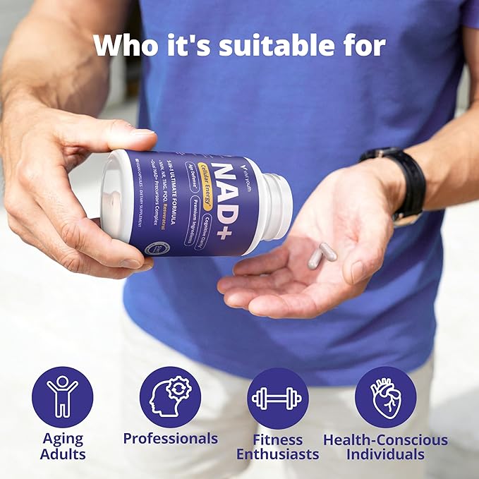 NAD+ Supplement for Women &amp Men – Multi-Pathway NAD Booster for Energy Focus &amp Metabolic Health – with NMN 250mg NR 100mg Resveratrol PQQ &amp Betaine