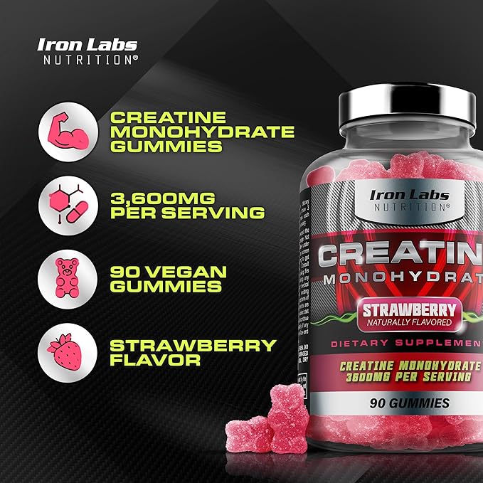 Muscle Gummy Bundle - Creatine Monohydrate Gummies &amp Testo Gummies for Men - Advanced Bundle