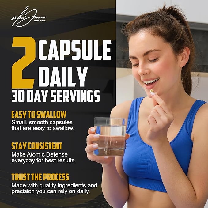 Atomic Defense – Natural Health Defense Formula - Organic Seamoss Capsules w/Cumin Extract Turmeric &amp Honey Powder – Plant-Based Herbal Supplements for Immune Support – 60 Count