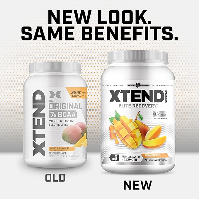 XTEND Original BCAA Powder Mango Madness | Sugar Free Post Workout Muscle Recovery Drink with Amino Acids | 7g BCAAs for Men &amp Women | 90 Servings