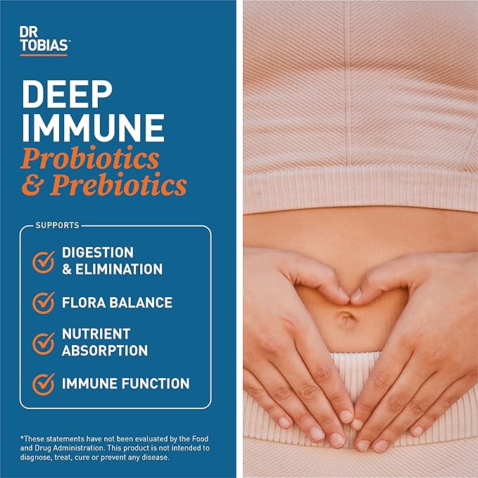 Dr. Tobias Deep Immune Probiotics &amp Prebiotics and Colostrum Powder - Supports Digestive Health Gut Health and Immune Function