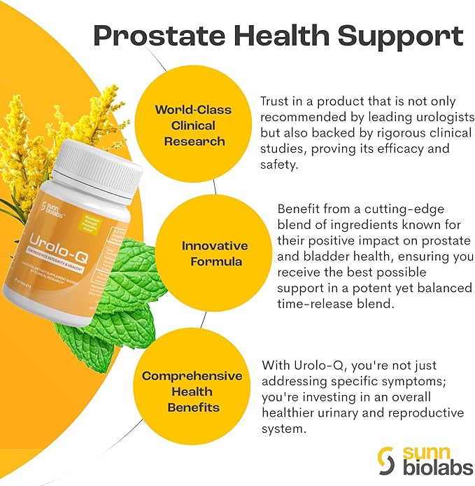 Urolo-Q Extra-Strength Prostate Support for Chronic Prostatitis CPPS Maximum Strength Effective Prostate Health Supplements for Men – Advanced Time Release Formula with Added Pollen Extract…