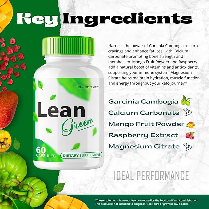 Lean Green Keto Capsules LeanGreen Advanced Formula Supplement Pills - Maximum Strength Lean Green All Natural Keto Pills LeanGreen Capsules Lean Green Pills Reviews (3 Pack)