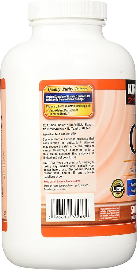 Kirkland Signature Vitamin C w/ Rose Hips 500 Tablets