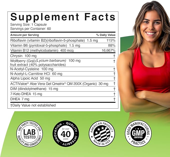 Univera Prime Vitamin C Vitamin B6 Vitamin B12 DHEA Cell Renewal Healthy Cell Support Heart Health Immune Health 60 Vegetarian Capsules 30 Days Supply